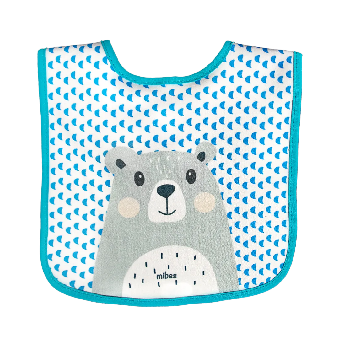 1002666 - Babero grande con abrojo, sublimado "Caritas Animales". 