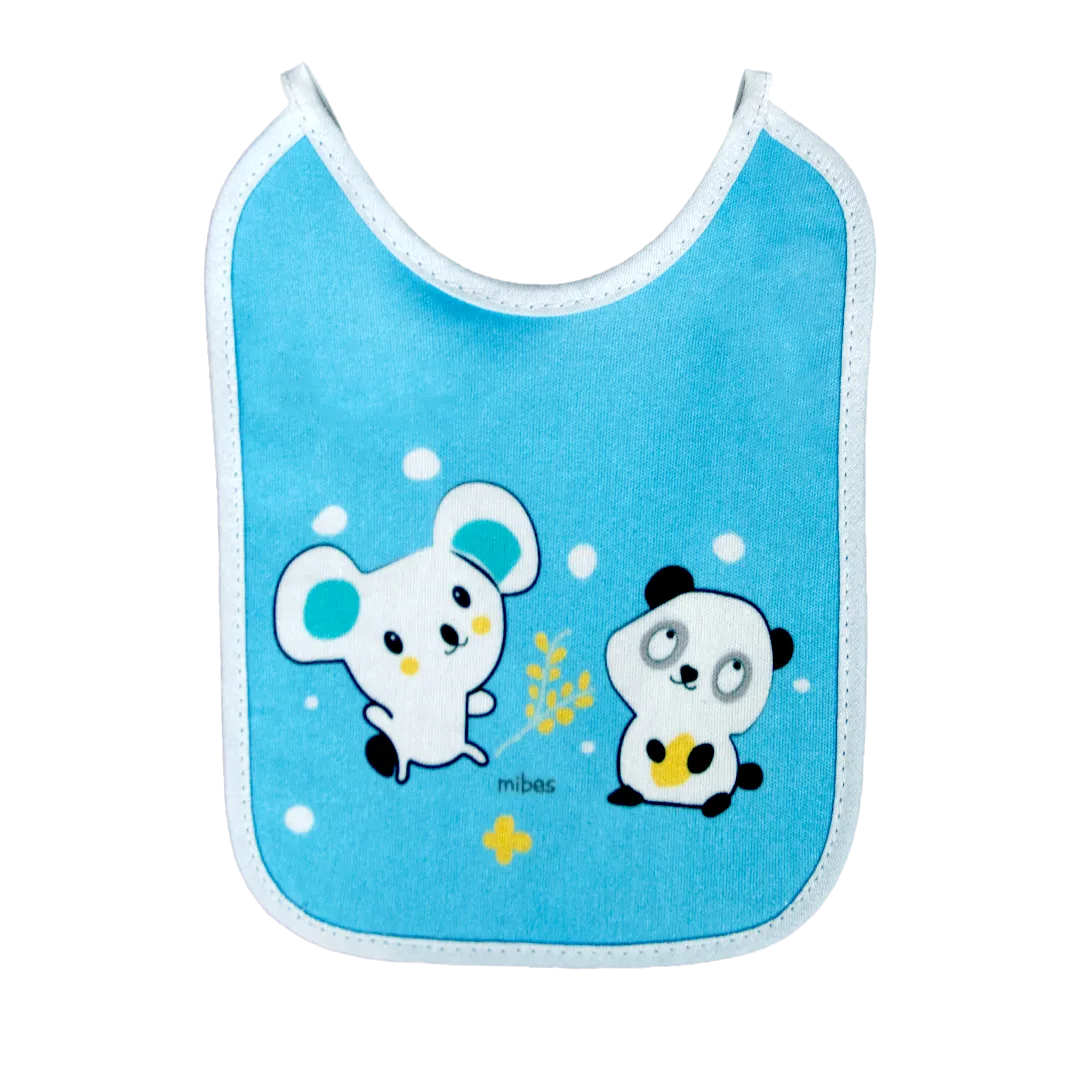 1003016 - Pack x 3 baberos chicos con tira, sublimados "Happy Days".
