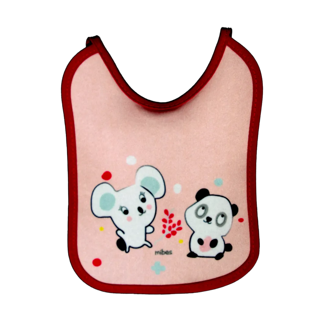 1003016 - Pack x 3 baberos chicos con tira, sublimados "Happy Days".
