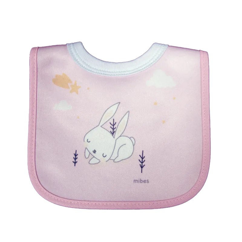 1002663 - Babero chico con cuello ribb y abrojo "Dream Big".
